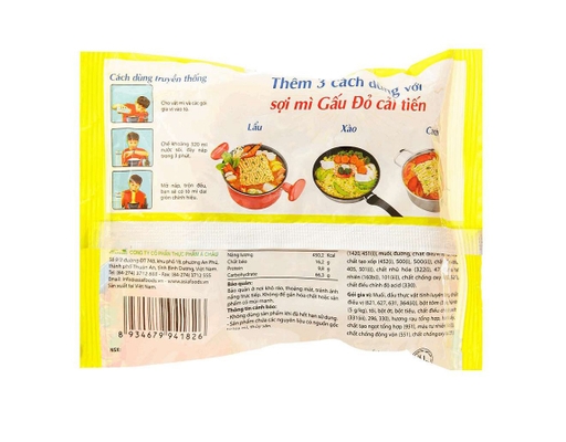 Mì Gấu Đỏ Vị Tôm Chua Cay Gói 63G Gấu Đỏ ảnh 1