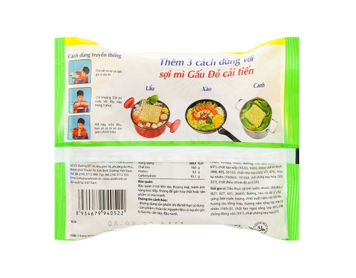 Mì Chay Vị Rau Nấm Gấu Đỏ Gói 62G Gấu Đỏ ảnh 1