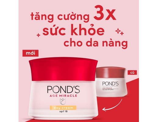 Kem Dưỡng Da Ban Ngày Chống Lão Hóa Age Miracle Day Cream SPF 18 PA++ 50g POND'S ảnh 3