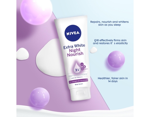 Serum Dưỡng Thể Trắng Da Ban Đêm Extra White Night Nourish Body Serum 200ml NIVEA ảnh 2