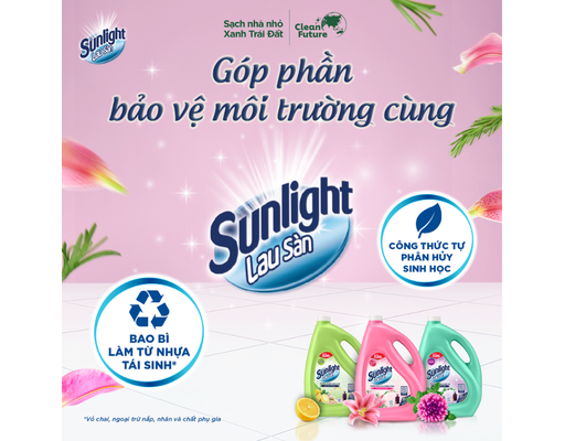 Nước Lau Sàn Lily & Hương Thảo 3.6kg Sunlight ảnh 3