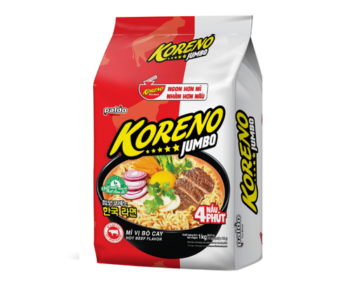 Lốc 10 Mỳ Jumbo Vị Bò Cay 100g Koreno ảnh 0