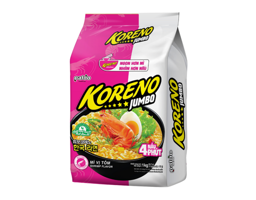 Lốc 10 Gói Mì Nấu Koreno Jumbo Vị Tôm Gói 100g Koreno ảnh 0