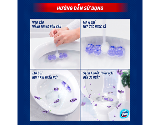 Viên Tẩy Bồn Cầu Power 5 Sạch Khuẩn Hương Oải Hương 55g VIM ảnh 2