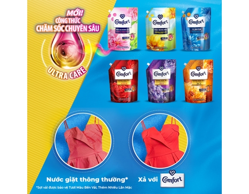 Nước Xả Vải Giữ Màu Hương Nước Hoa Tinh Tế 3.7L Comfort ảnh 2