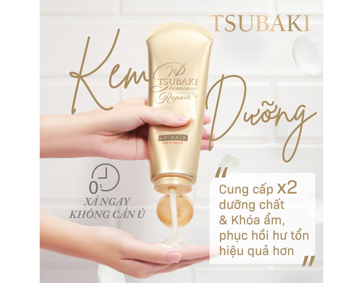Kem Xả Phục Hồi Ngăn Rụng Tóc Premium 180g TSUBAKI ảnh 3