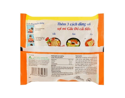 Thùng 30 Gói Mì Gấu Đỏ Sợi Phở Hành Phi 63g - 01870510 Gấu Đỏ ảnh 2