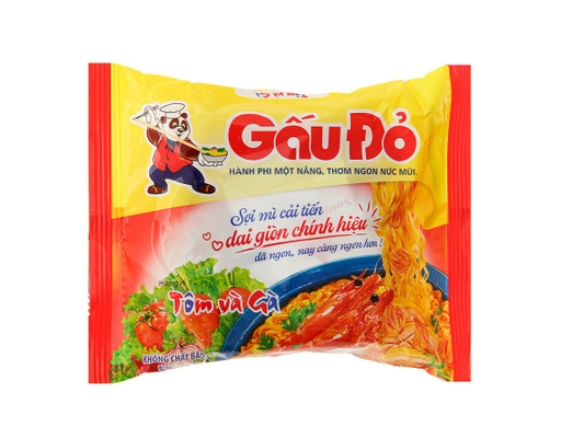 Thùng 30 Gói Mì Gấu Đỏ Vị Tôm Và Gà Hành Phi Gói 63g Gấu Đỏ ảnh 1