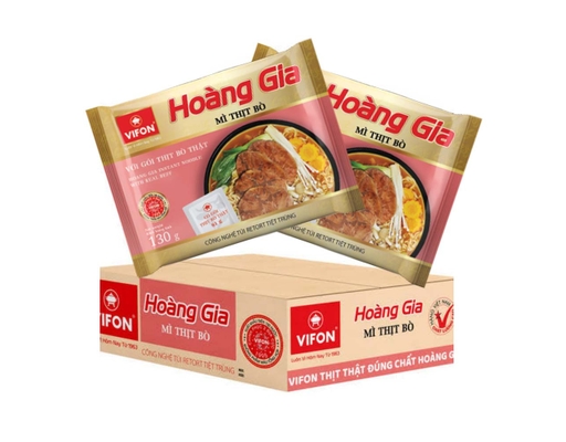 Thùng 18 Gói Mì Vifon Hoàng Gia Vị Thịt Bò (Có Gói Thịt Thật) Gói 130g Hoàng Gia ảnh 1