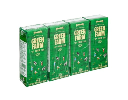 Lốc 4 Hộp Sữa Tiệt Trùng Vinamilk Green Farm Có Đường 180ml Vinamilk ảnh 1