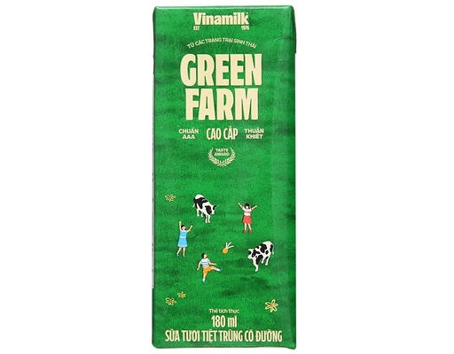 Lốc 4 Hộp Sữa Tiệt Trùng Vinamilk Green Farm Có Đường 180ml Vinamilk ảnh 2