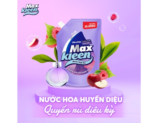 Nước Giặt Xả Hương Nước Hoa Huyền Diệu 3.8kg MaxKleen ảnh 2