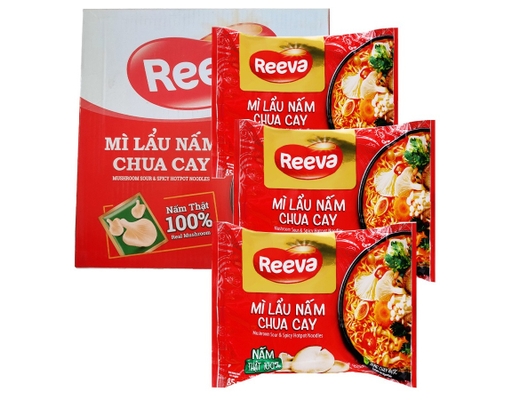 Thùng 30 Gói Mì Reeva Vị Lẩu Nấm Kim Chi Gói 85g Reeva ảnh 0