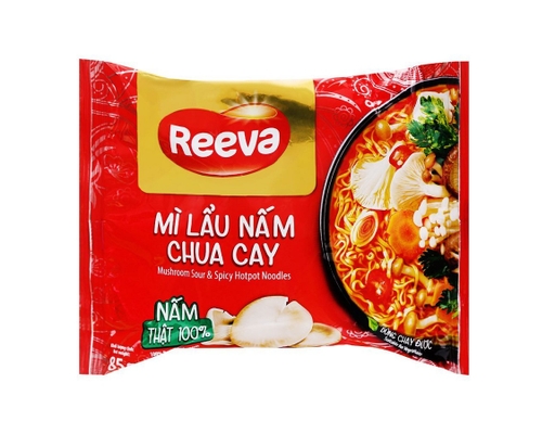 Thùng 30 Gói Mì Reeva Vị Lẩu Nấm Kim Chi Gói 85g Reeva ảnh 1
