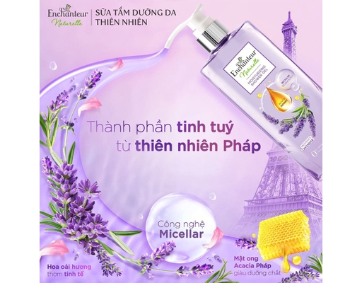 Sữa Tắm Dưỡng Da Thiên Nhiên Naturelle Hương Lavender 510g Enchanteur ảnh 3