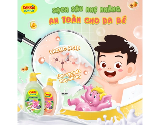 Tắm Gội Toàn Thân Trẻ Em Hương Mơ Tây Apricot Yoghurt 700g Carrie Junior ảnh 5