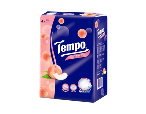 Lô 4 Gói Khăn Giấy Rút Hương Đào 4 Lớp 90 Tờ Tempo ảnh 0