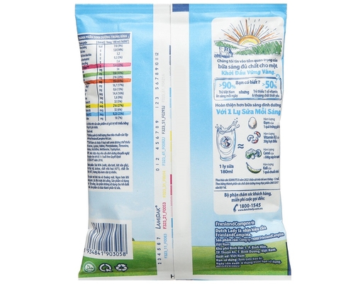 Sữa Tươi Tiệt Trùng Dutch Lady Cô Gái Hà Lan Không Đường Bịch 180ml Dutch Lady ảnh 1