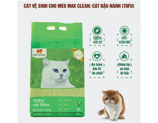 Cát Vệ Sinh Đậu Nành Hương Trà Xanh 2.5kg Max Clean ảnh 1
