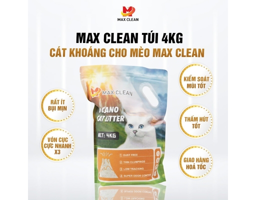 Cát Vệ Sinh Khoáng Cao Cấp 4kg Max Clean ảnh 1