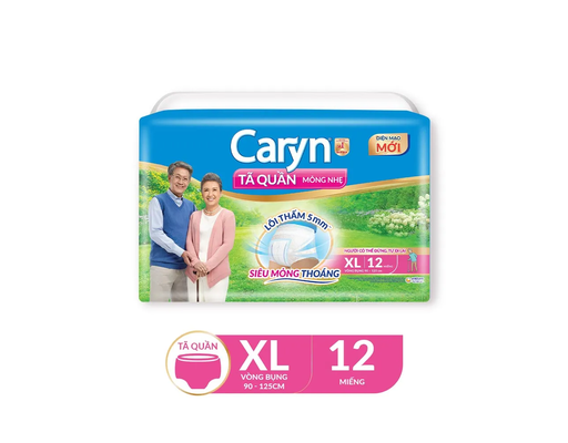 Tã Quần Mỏng Nhẹ Size XL12 Cho Vòng Bụng 90-125cm 12 Miếng Caryn ảnh 1