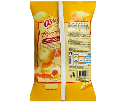 Snack Vị Phô Mai Trứng Muối 75g O'Star ảnh 1
