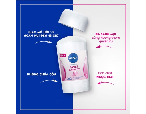 Sáp Ngăn Mùi Ngọc Trai Đẹp Quyến Rũ Pearl & Beauty 48h Anti-Perspirant Deodorant 50ml NIVEA ảnh 1