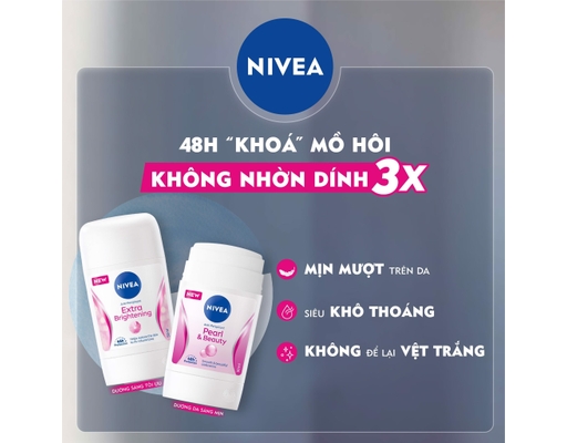 Sáp Ngăn Mùi Ngọc Trai Đẹp Quyến Rũ Pearl & Beauty 48h Anti-Perspirant Deodorant 50ml NIVEA ảnh 2