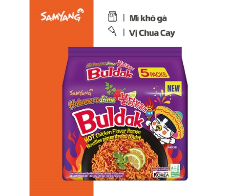 Lốc 5 Gói Mì Samyang Khô Gà Vị Chua Cay Gói 135g Samyang ảnh 1
