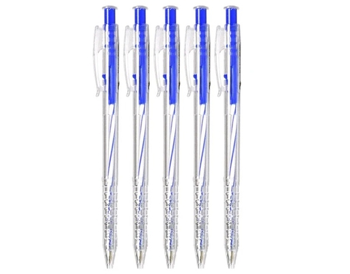 Vỉ 5 Bút Bi Bấm TL027 Màu Xanh Thiên Long ảnh 0