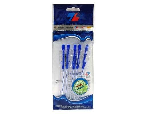 Vỉ 5 Bút Bi Bấm TL027 Màu Xanh Thiên Long ảnh 1
