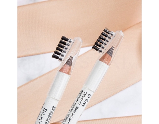 Chì Kẻ Mày Kèm Chổi Brow Shaper Màu Xám 01 Grey 1.14g Silkygirl ảnh 1