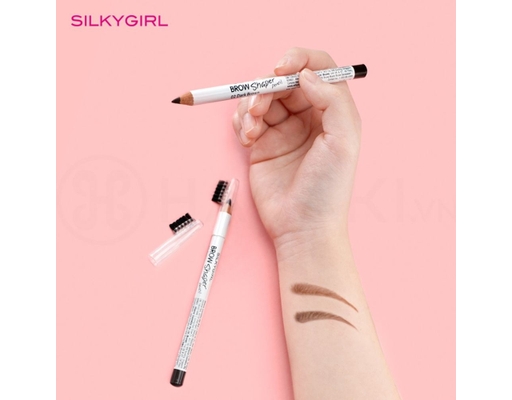 Chì Kẻ Mày Kèm Chổi Brow Shaper Màu Xám 01 Grey 1.14g Silkygirl ảnh 2