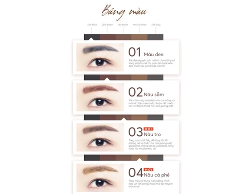 Chì Kẻ Mày Hai Đầu Hi Definition Màu Nâu Đen 02 Dark Brown 0.35g Silkygirl ảnh 2