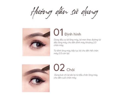 Chì Kẻ Mày Hai Đầu Hi Definition Màu Nâu Đen 02 Dark Brown 0.35g Silkygirl ảnh 3