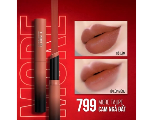 Son Thỏi Color Sensational Ultimatte Màu Cam Ngả Đất - 799 More Taupe 1.7g Maybelline ảnh 1