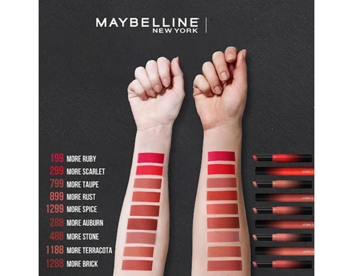 Son Thỏi Color Sensational Ultimatte Màu Đỏ Cam Đất - 1299 More Spice 1.7g Maybelline ảnh 3