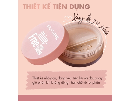 Phấn Phủ Dạng Bột Kiềm Dầu Shine Free Màu 01 Light Nature 10g Silkygirl ảnh 6