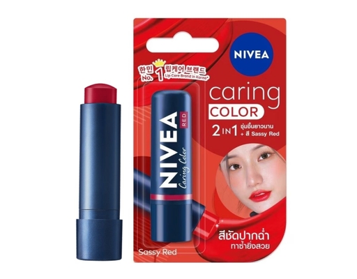 Son Trang Điểm Dưỡng Môi Caring Color 2in1 Màu Đỏ Sassy Red 4.8g Nivea ảnh 0
