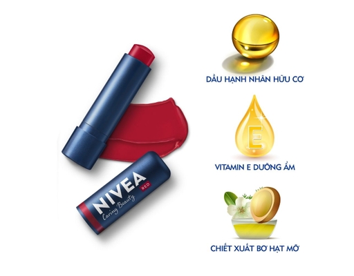 Son Trang Điểm Dưỡng Môi Caring Color 2in1 Màu Đỏ Sassy Red 4.8g Nivea ảnh 1