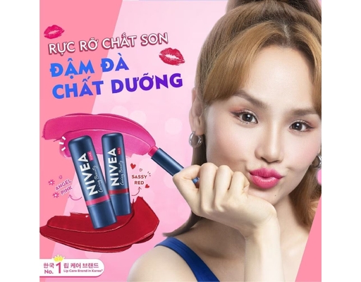 Son Trang Điểm Dưỡng Môi Caring Color 2in1 Màu Đỏ Sassy Red 4.8g Nivea ảnh 2