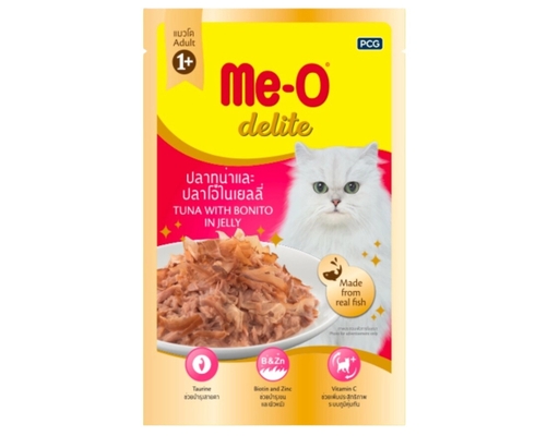Thức Ăn Dạng Thạch Cho Mèo Trưởng Thành Cá Ngừ Và Cá Ngừ Sọc Dưa 70g Me-O ảnh 0