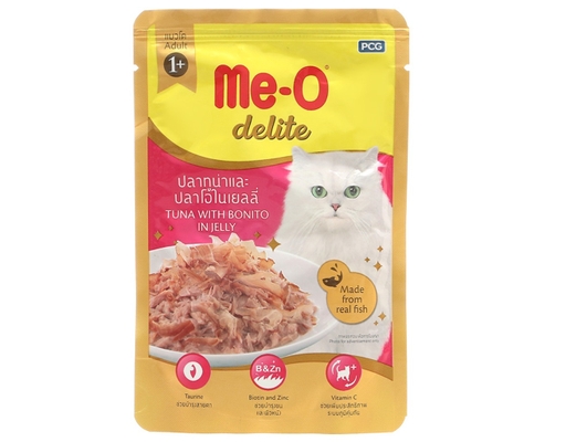 Thức Ăn Dạng Thạch Cho Mèo Trưởng Thành Cá Ngừ Và Cá Ngừ Sọc Dưa 70g Me-O ảnh 1