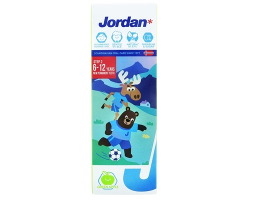 Kem Đánh Răng Trẻ Em Hương Táo Cho Bé 6-12 Tuổi 75g Jordan ảnh 0