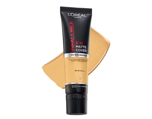 Kem Nền Che Phủ Cao Kiềm Dầu Infallible 32h Matte Cover Màu #105 Cool Undertone 30ml L'Oreal ảnh 0