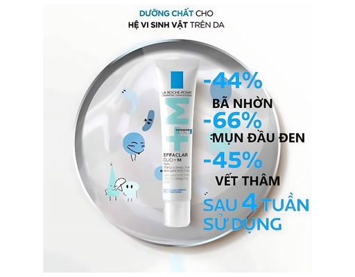 Kem Dưỡng Làm Giảm Mụn Nhanh 8h Cho Da Dầu Mụn Effaclar Duo+M 40ml La Roche-Posay ảnh 2