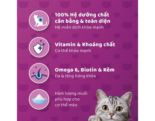 Thức Ăn Dạng Ướt Cho Mèo Trưởng Thành Vị Cá Mòi 400g Whiskas ảnh 4