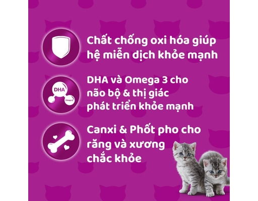 Thức Ăn Ướt Dành Cho Mèo Con Vị Gà Cá Ngừ Khoai Lang 70g Whiskas ảnh 1