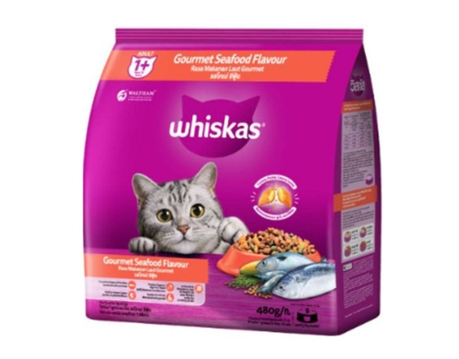 Thức Ăn Dạng Hạt Dành Cho Mèo Trưởng Thành Vị Hải Sản 480g Whiskas ảnh 0