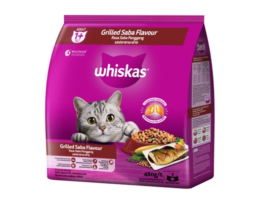 Thức Ăn Dạng Hạt Dành Cho Mèo Trưởng Thành Vị Saba Nướng 480g Whiskas ảnh 0